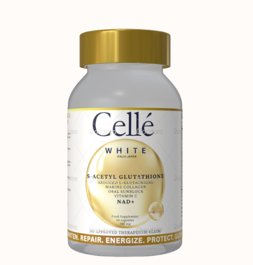 Cellé White glutathione supplement bottle