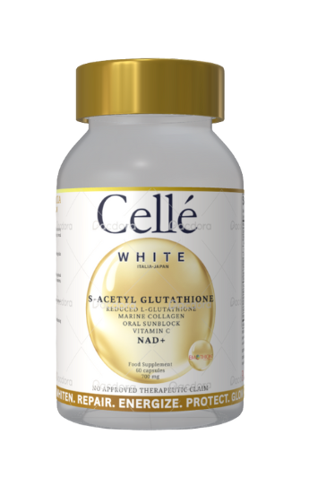 Cellé White glutathione supplement bottle